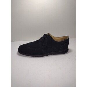 Cole Haan Grand OS Shoes Mens 9.5 M Black Suede Leather Wingtip Oxford ZeroGrand